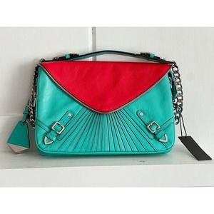 Rebecca Minkoff Maria Shoulder Bag Teal Red NEW